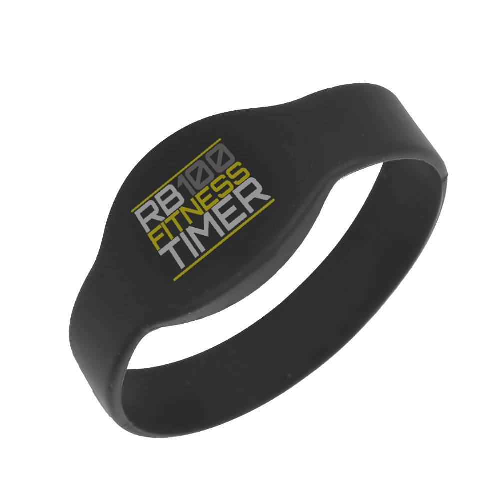 RB100 RFID Wristbands - silicone black transparent