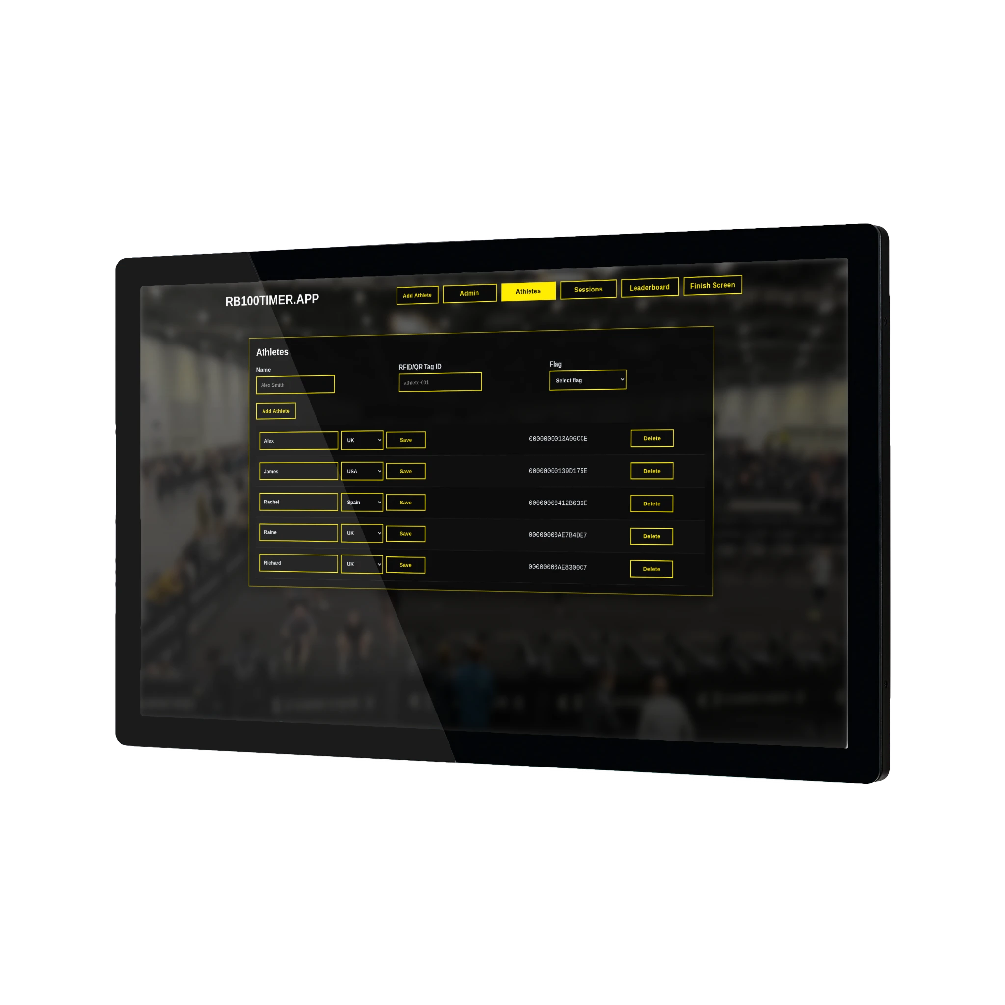 RB100 Timer - Add Athletes